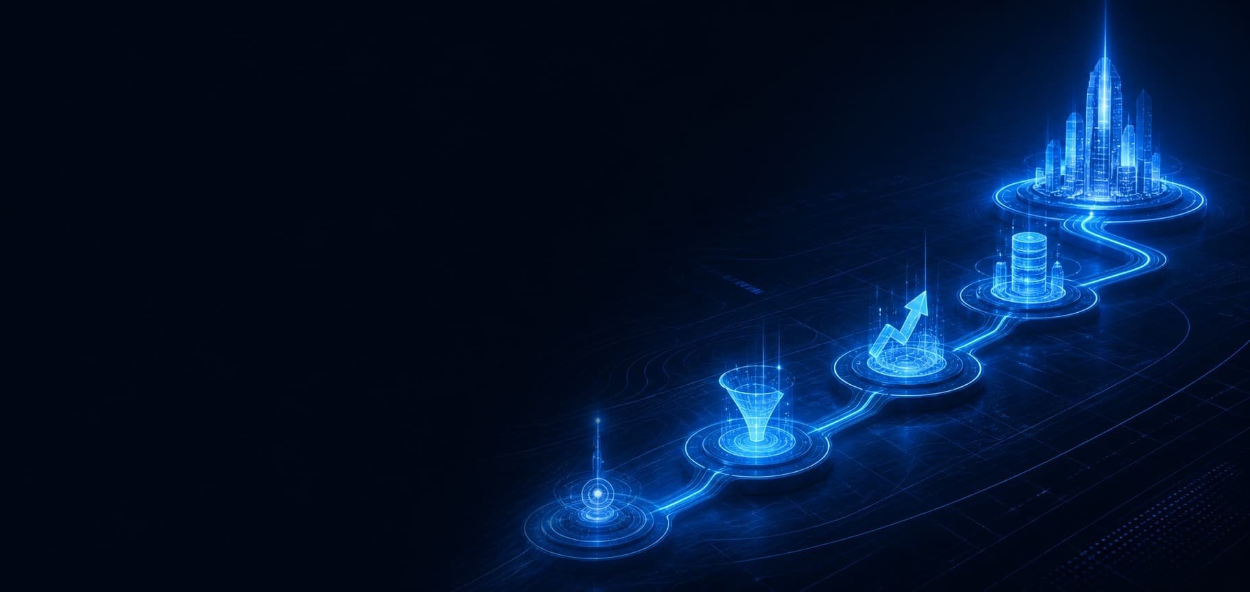 Custom visualization of a business choosing the highest-leverage automation path